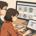 CoPilots visualisering af nogen multimediedesignere der integrerer Shopify med WordPress.