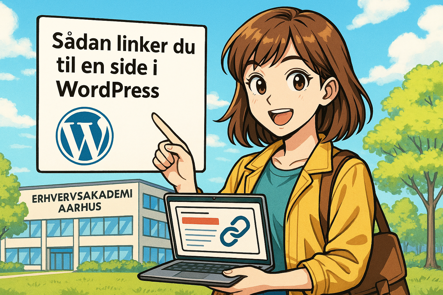 Sådan linker du til en side i WordPress. Billede: CoPilot.