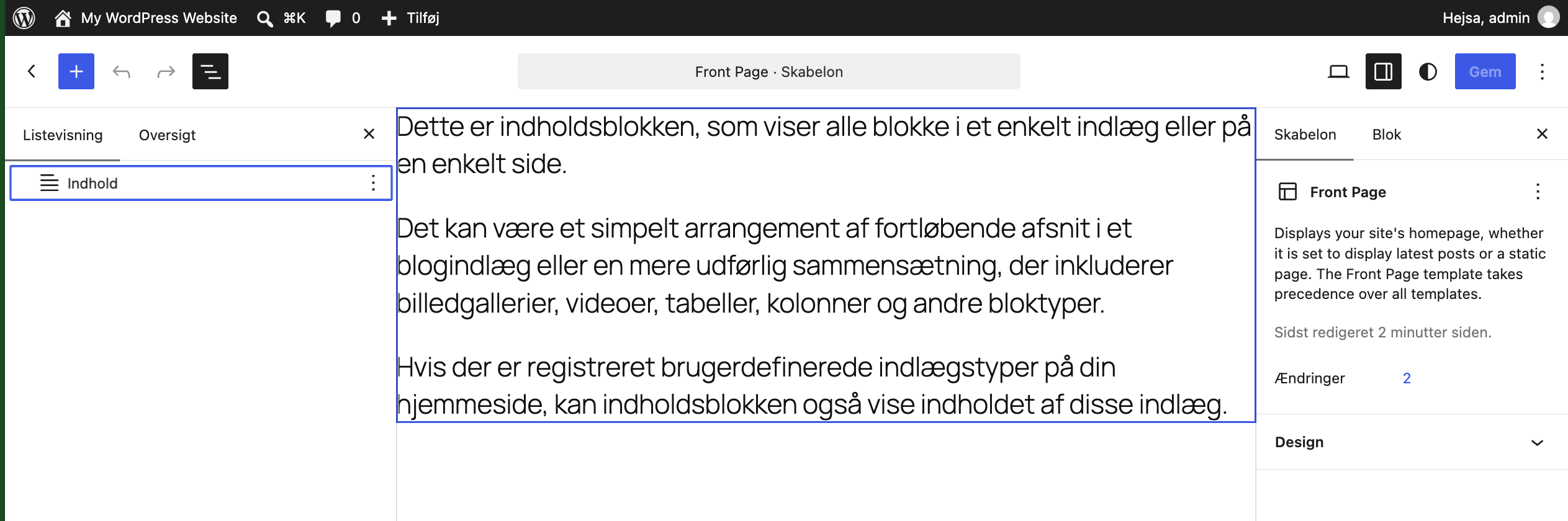 WordPress principper